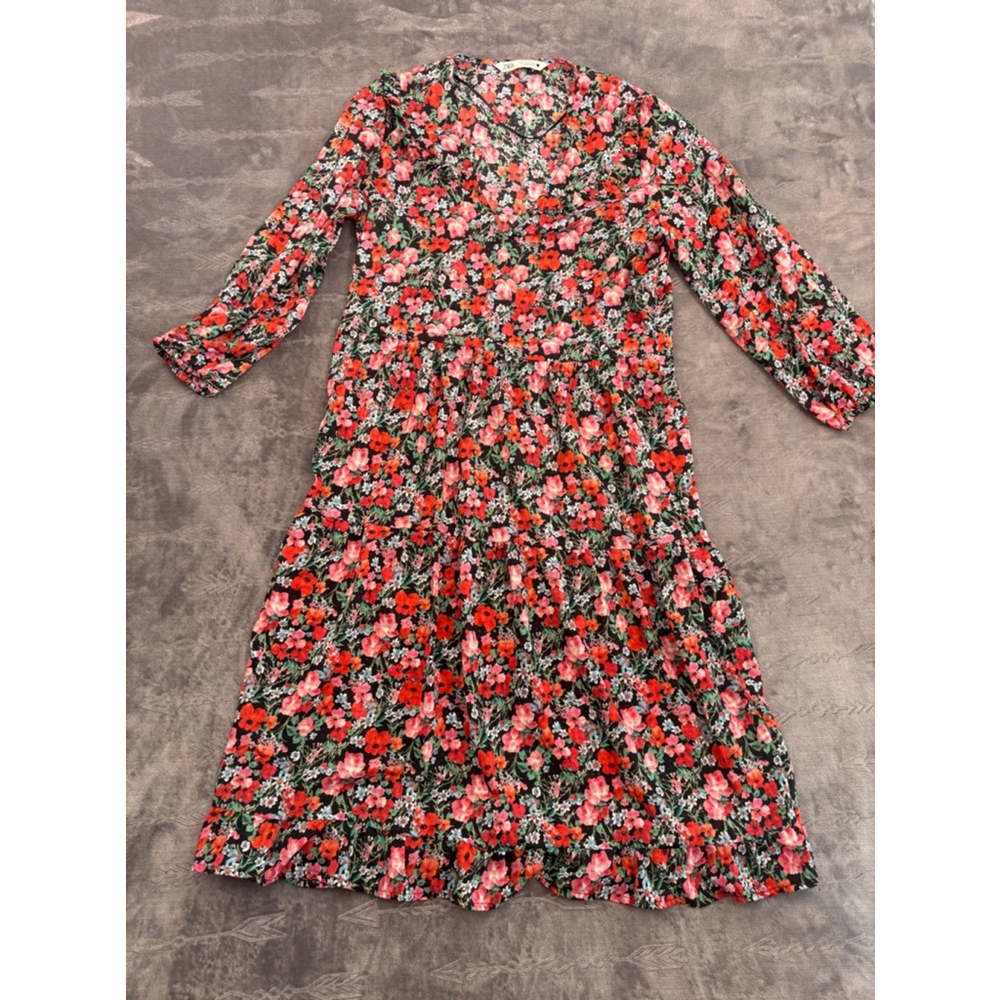 Zara Floral Maxi Dress - Red, Pink, Green